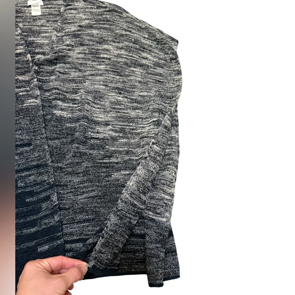 Pure Jill Open Front Sweater Poncho Size XS/S Blue Gray Short Sleeves Cotton‎